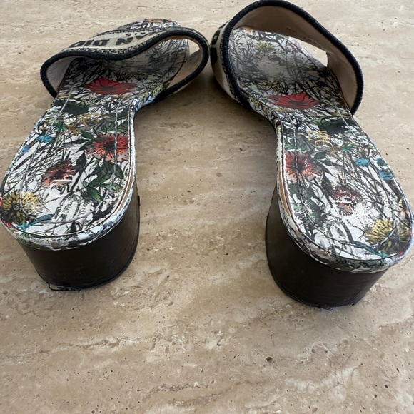Dior Women's Floral Mules - Black and Multicolor - Picture 4 of 7